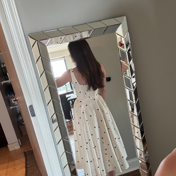 Black and White Polka Dot Midi Dress Size 0 - Picture 3 of 3